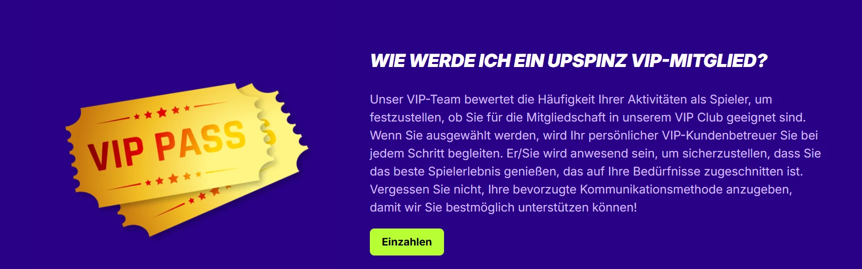 upspinz casino VIP programm